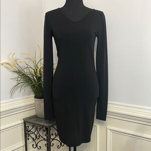 Alexander Wang Black Long Sleeve Fitted Unlined Dress S